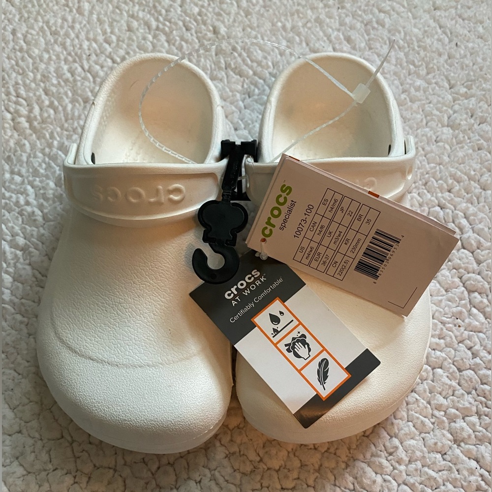 White Croc Work Clogs